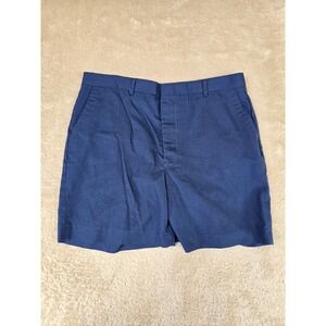 Vintage Knights Bridge Mens Navy Blue Chino Shorts 34 Made in USA Flat Front